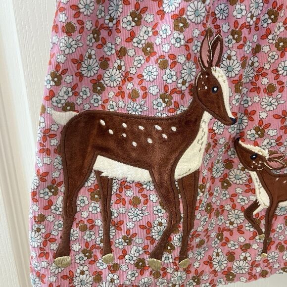 Baby Boden Pink Deer Vintage Daisy Applique Corduroy Pinnie Dress 18-24 Months - Picture 6 of 16